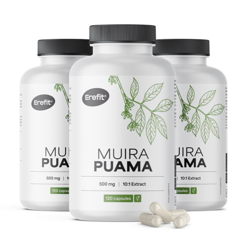 3x Muira Puama 5000 mg, zusammen 360 Kapseln