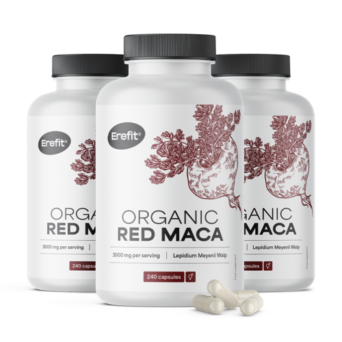 3x BIO Rote Maca 3000 mg, zusammen 720 Kapseln